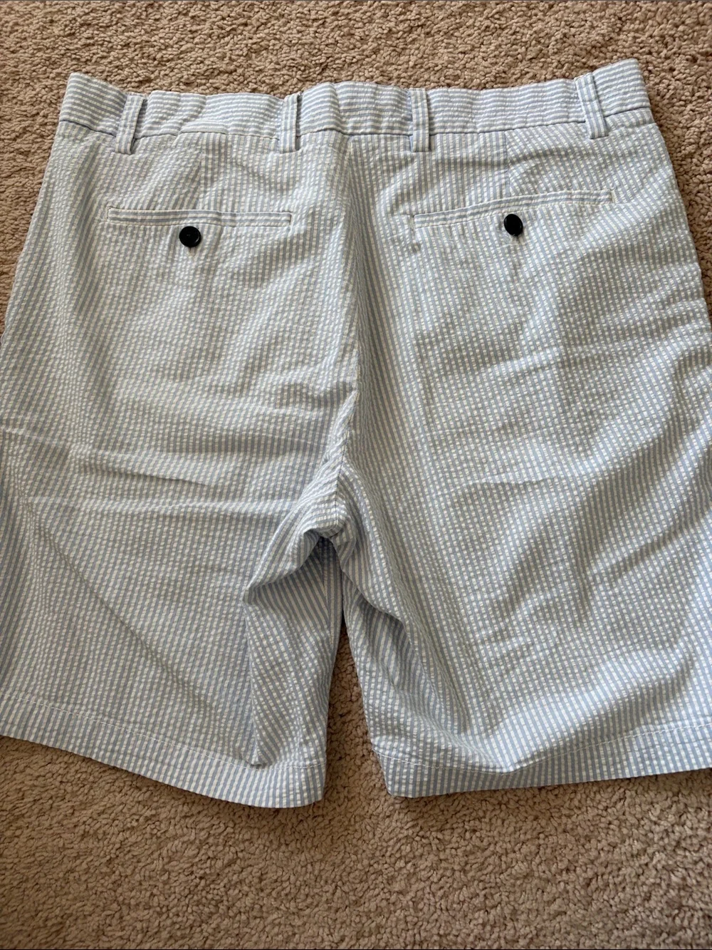 Banana Republic Light Blue Seersucker Flat-Front Shorts